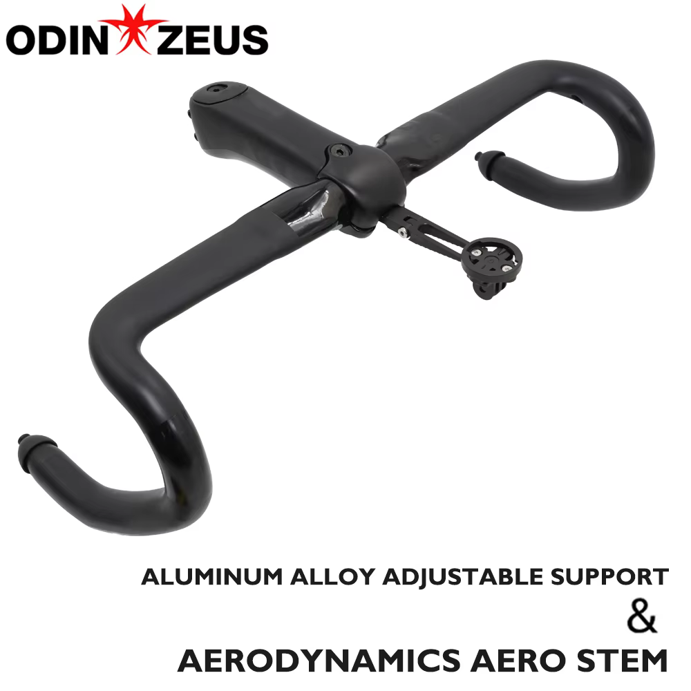 Tige de vélo de route Aero en carbone -17 ° à -7 ° Support d'ordinateur GPS réglable de 31