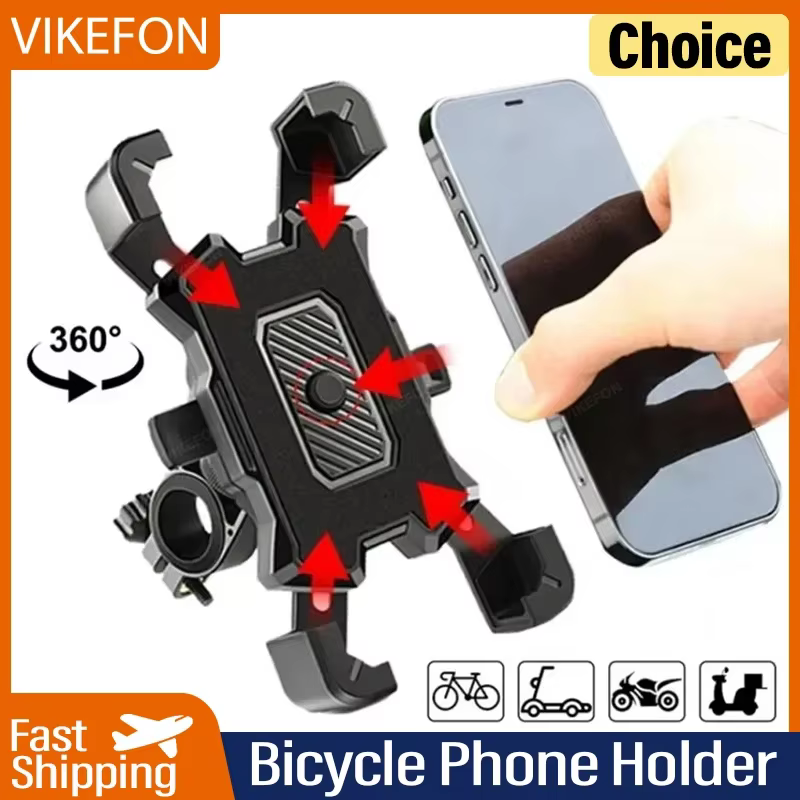 VIKEFON 360 ° Support de téléphone de vélo électrique rotatif pour iPhone équitation vtt
