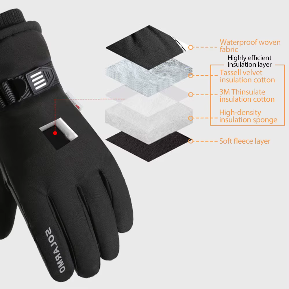 Gants de cyclisme imperméables pour hommes
