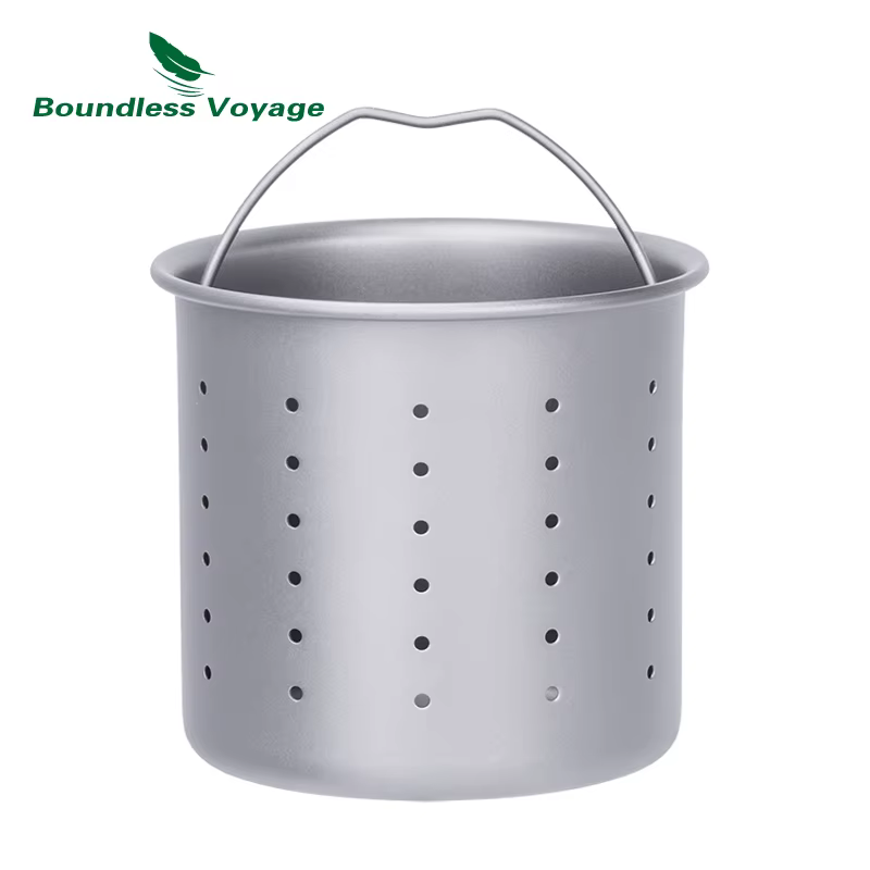 Bouilloire de Camping monocouche en titane, Voyage sans limites, avec poignée pliante, équipement de Bushcraft Durable de 700ML, machine à thé à feu ouvert