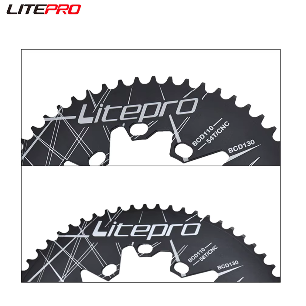 Liteproelite ovale Double BCD 110/130MM plateau vélo pliant 54/56/58T pédalier Doval Driveline