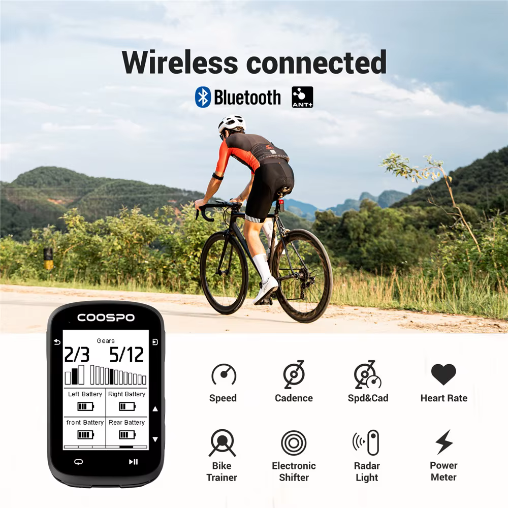 COOSPO CS500 Route Navigation vélo ordinateur GPS cyclisme odomètre sans fil
