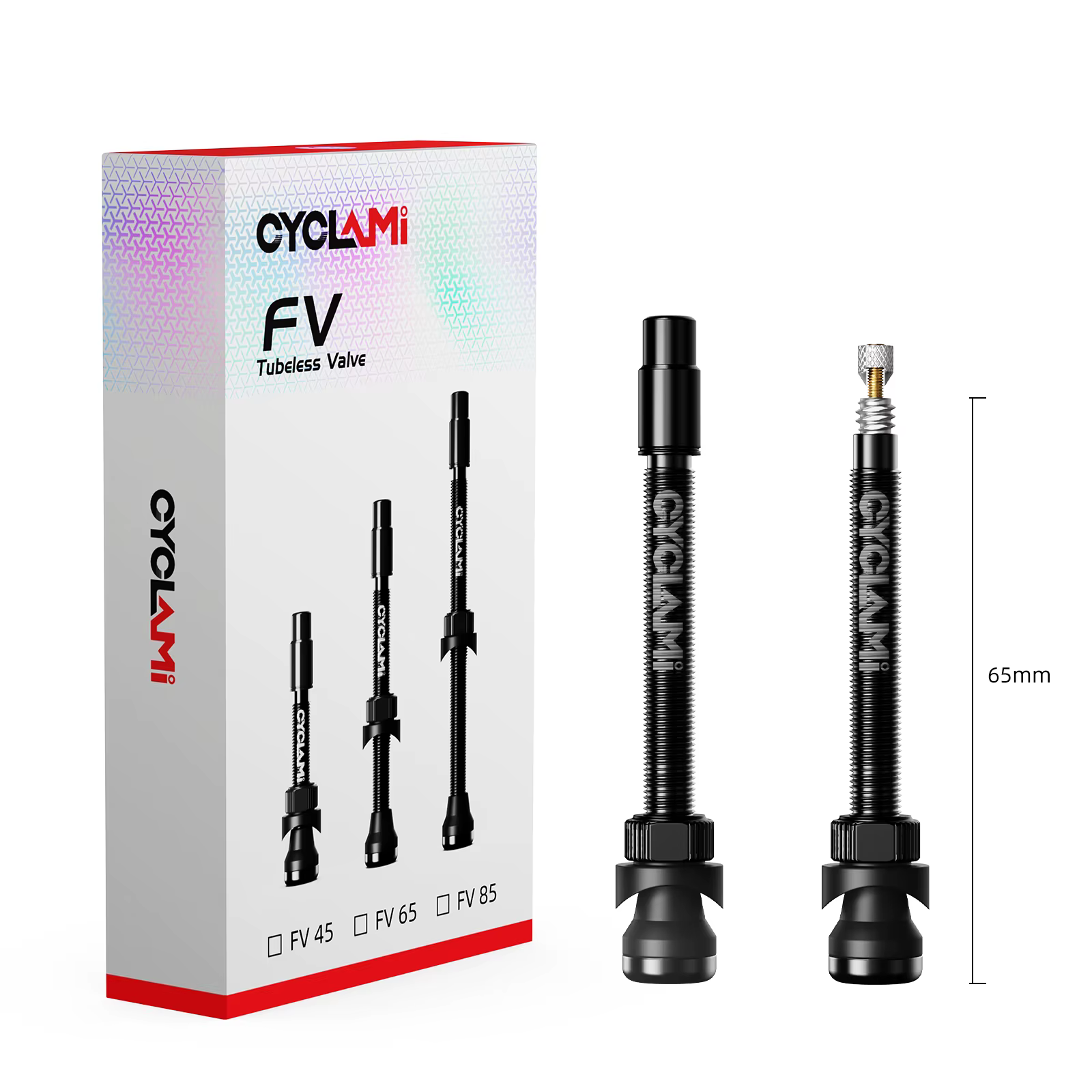 CYCLAMI 45 65 85mm vannes Tubeless vélo en alliage d'aluminium Presta mamelons noyau amovible Valve d'air pour route vtt VTT