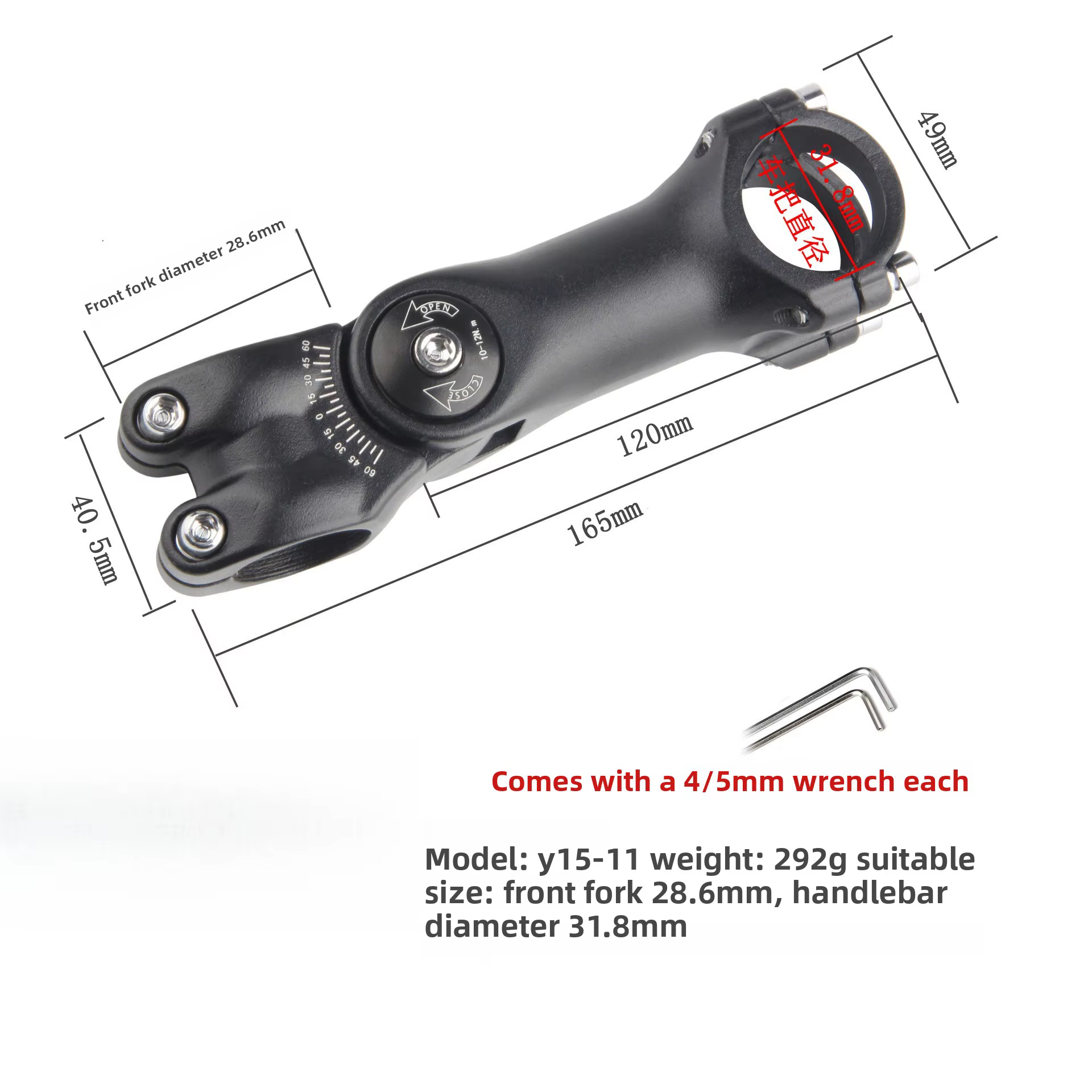 Tige de guidon réglable pour VTT et vélo de route, 31,8 mm / 25,4 mm, en alliage d'aluminium ultraléger, pièces de rehausseur de tige de vélo