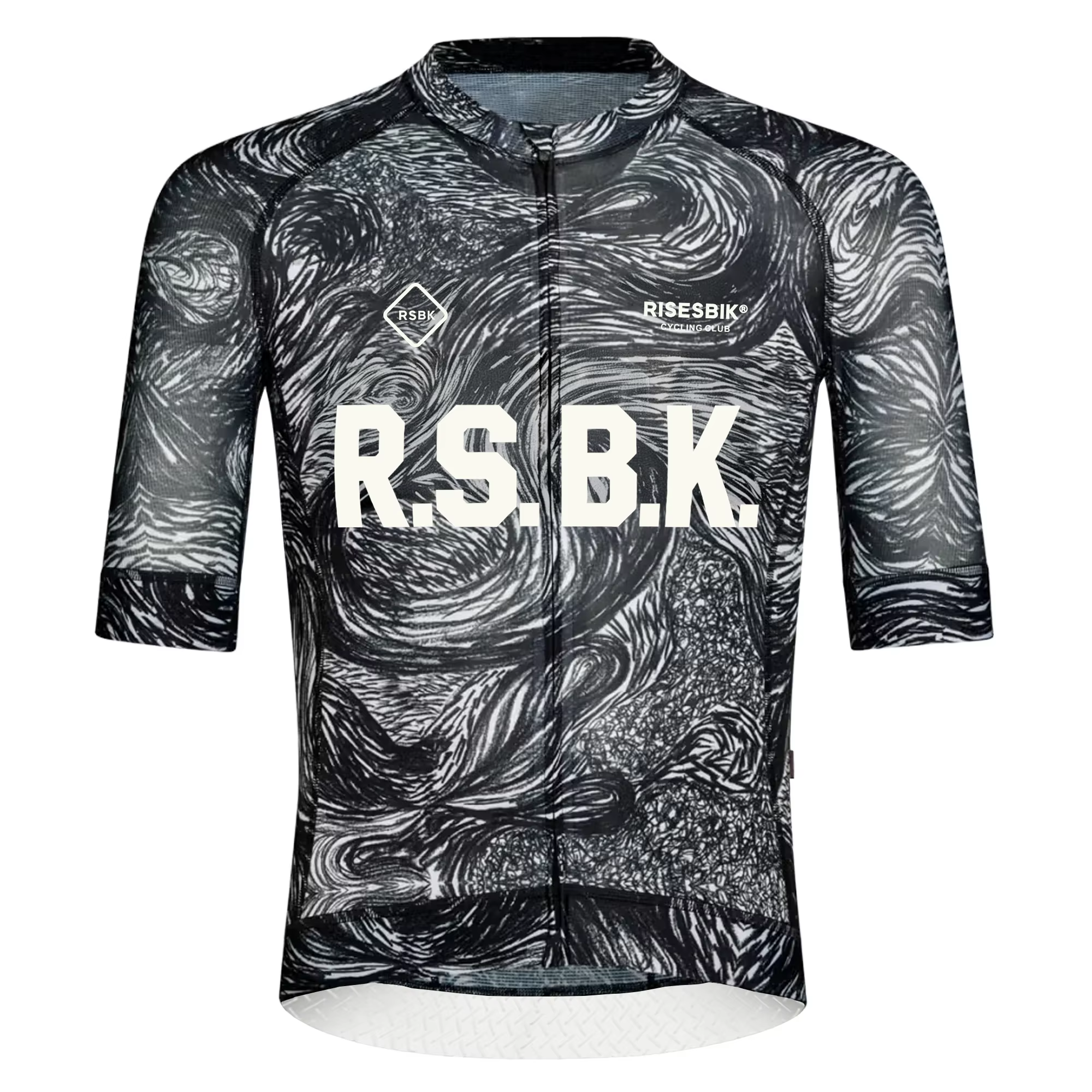 RSBK Maillot de cyclisme pour hommes, manches courtes, antidérapant, en silicone sur les poignets et le bas, séchage rapide, respirant, vêtements de cyclisme MTB