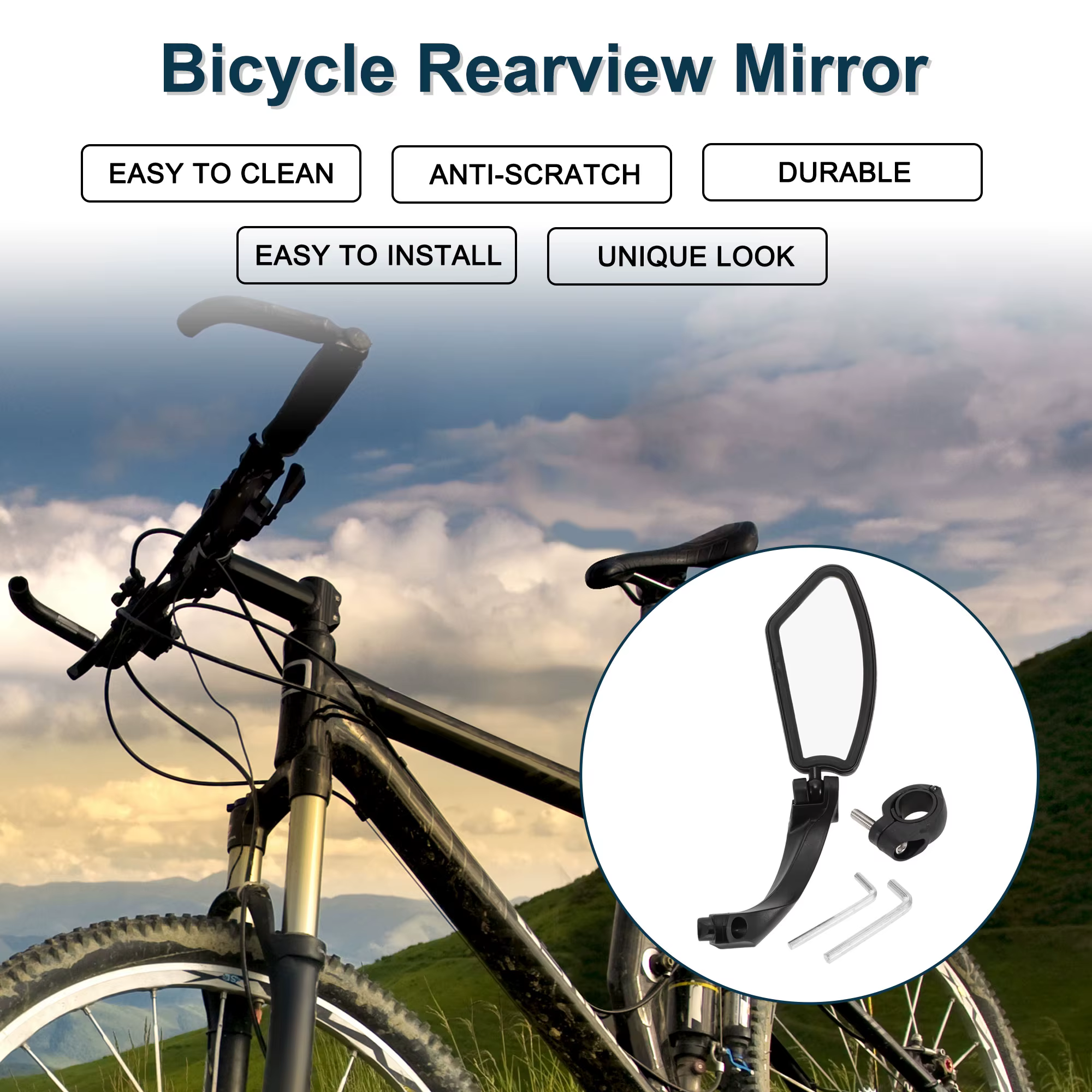 X Autohaux rétroviseur de vélo 11.2x4.5cm gauche
