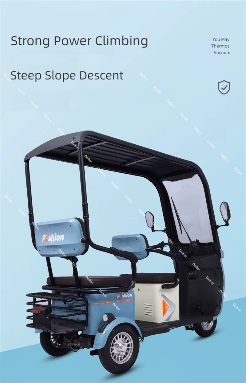 Scooter électrique vélo Parent enfant 3 roues avec toit 3 sièges longue portée 50KM pour adultes femmes 1000w Tricycle
