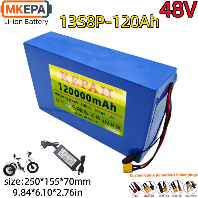 Batterie de scooter 48V 120Ah 13S8P pleine capacité