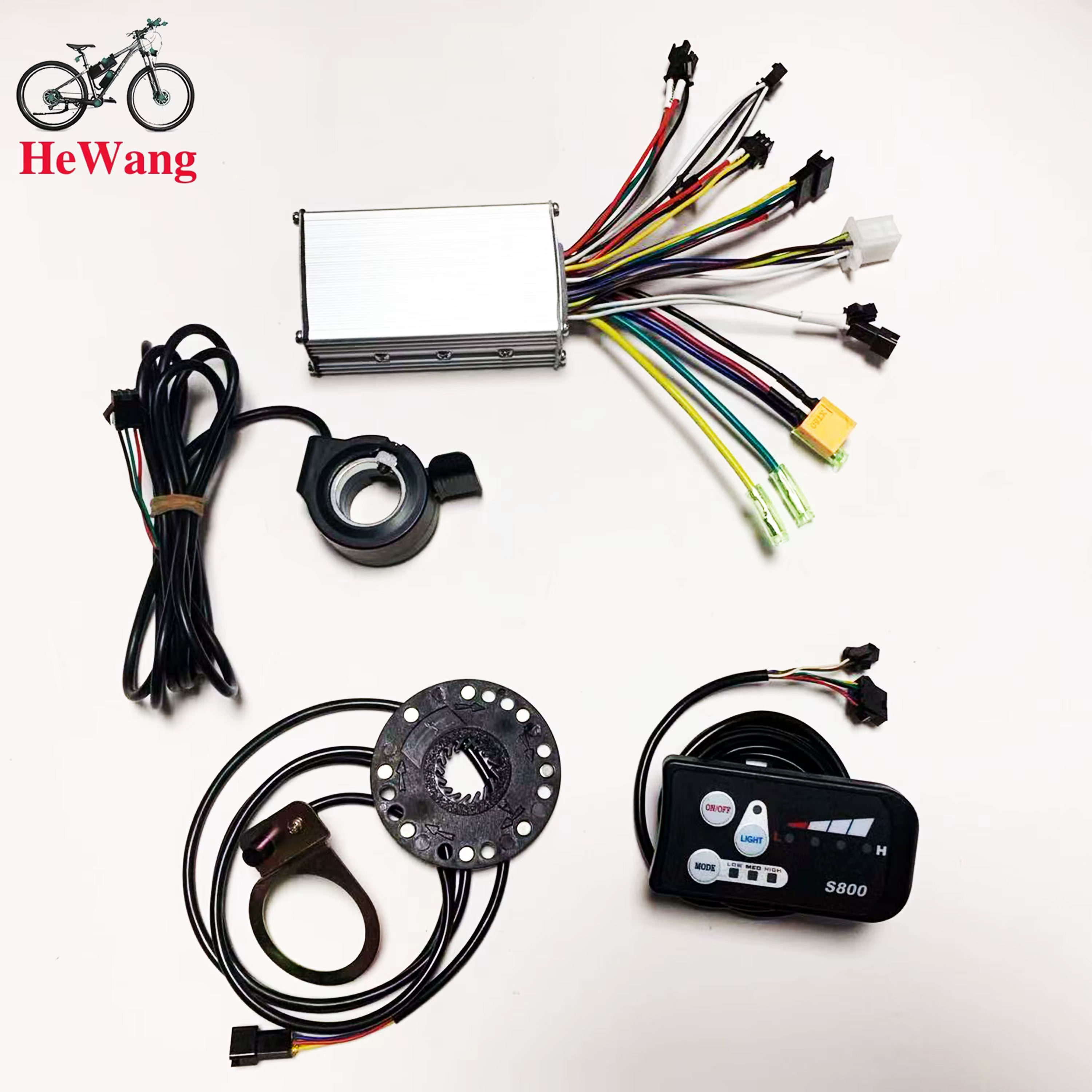 Kit de vélo électrique 24V/36V/48V: contrôleur d'onde sinusoïdale 25A avec instrument LED S800
