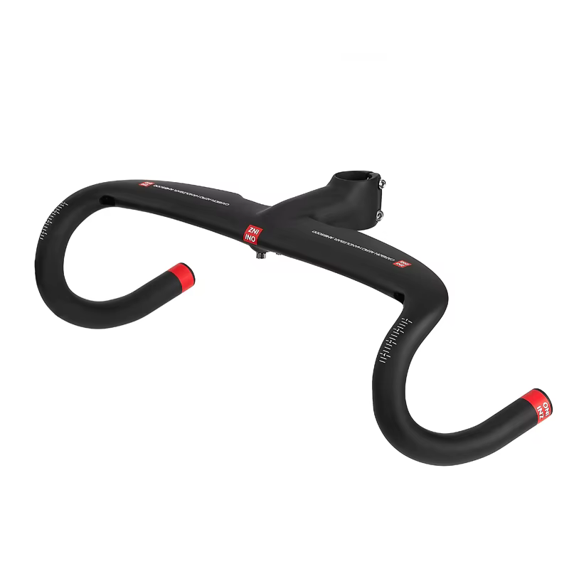 Nouveau ZNIINO noir entièrement en Fiber de carbone intégré guidon de vélo de route poignée