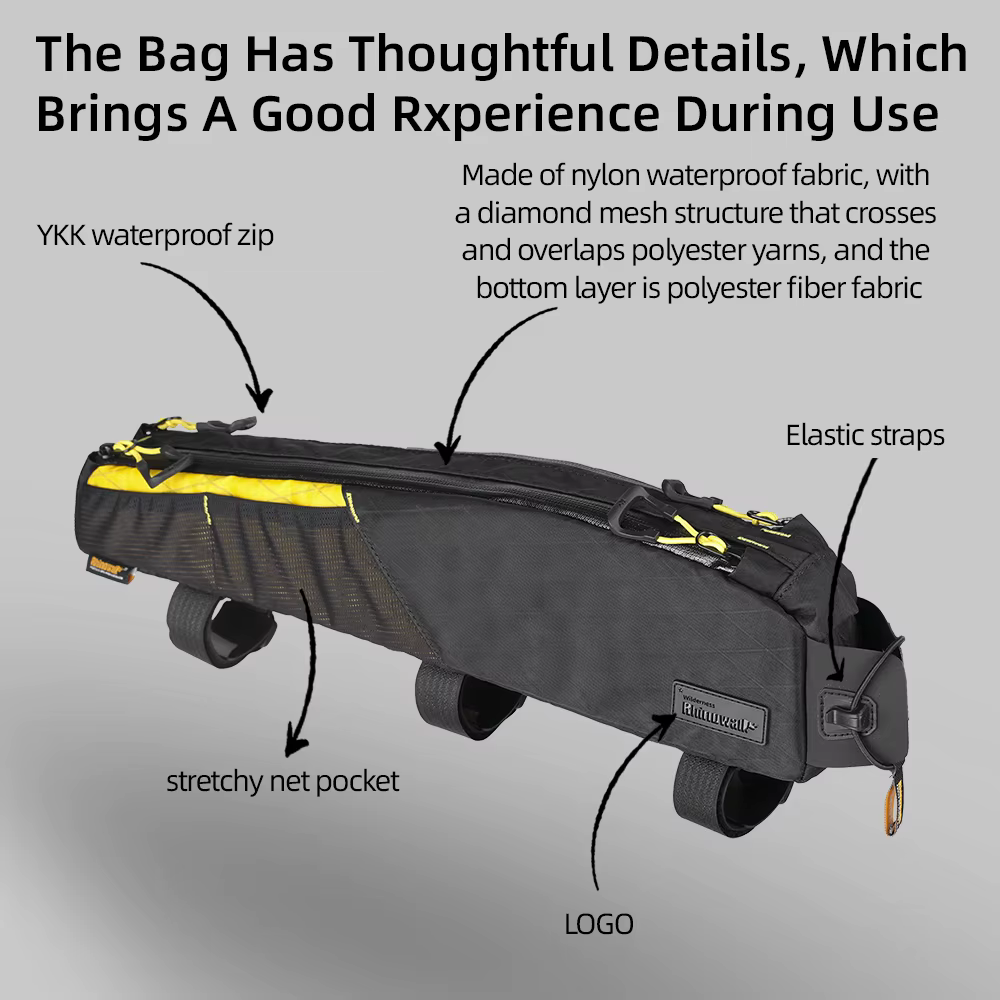 Rhinowalk 1.2L/2.1L sac de Tube supérieur avant de vélo résistant à l'eau pour bagages