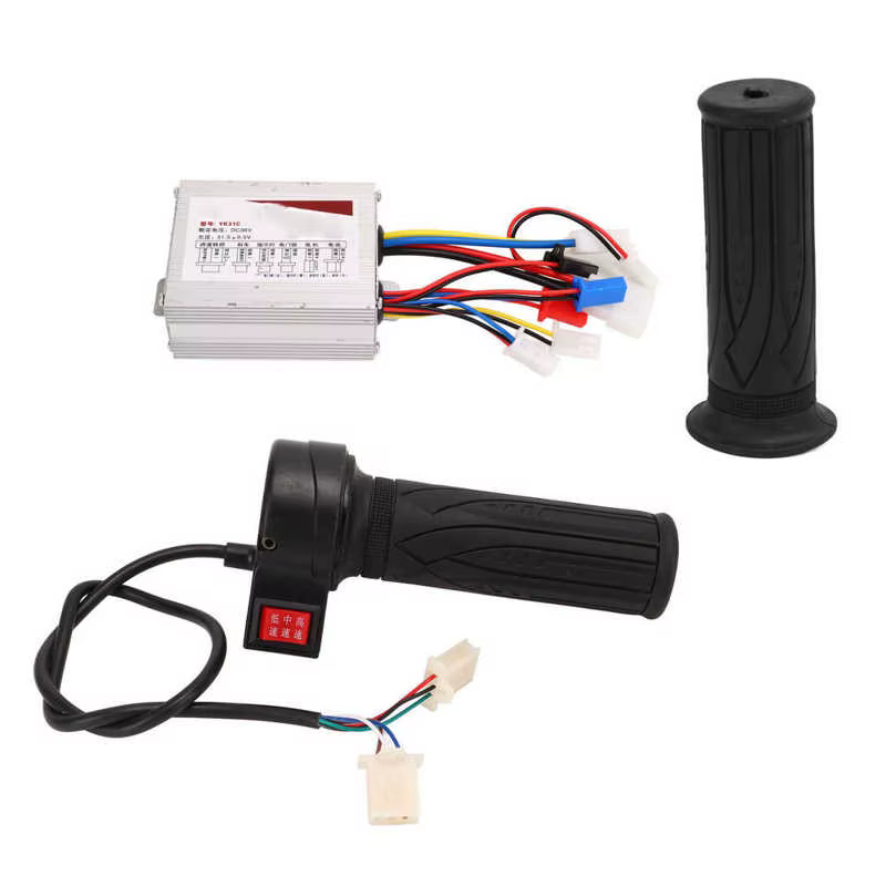 Contrôleur de moteur de vélo électrique 12V/24V/36V 500W brossé et 3 poignées d'accélérateur pour vélos et Tricycles électriques
