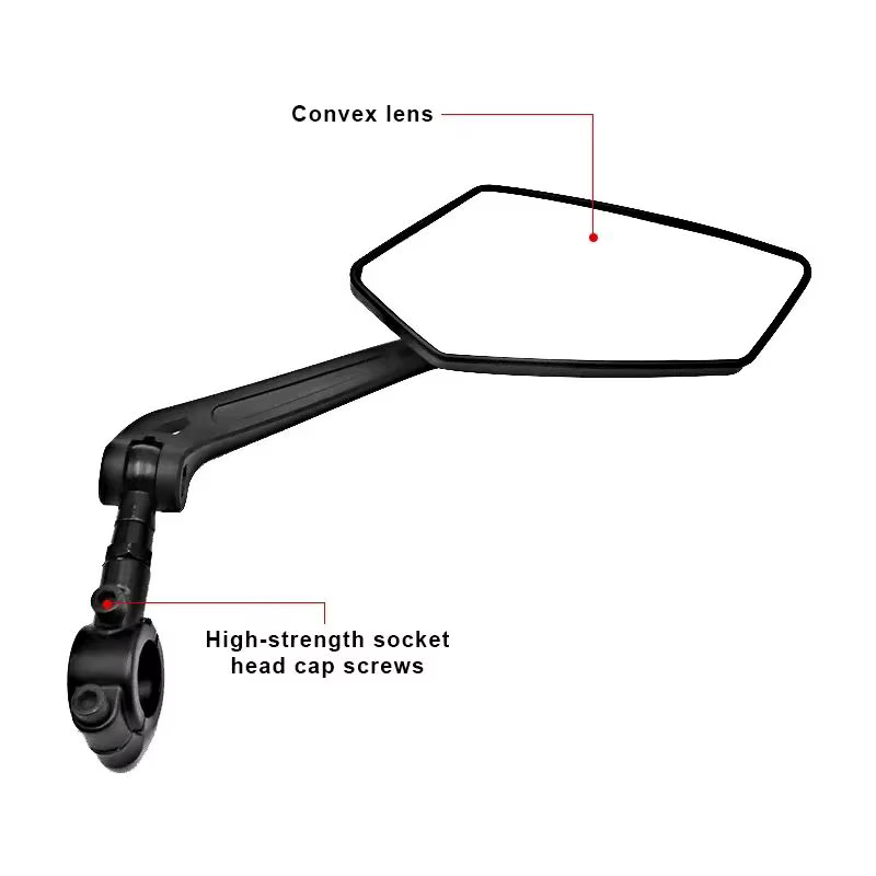 Rétroviseur de vélo : Miroir réglable pour guidon gauche/droite