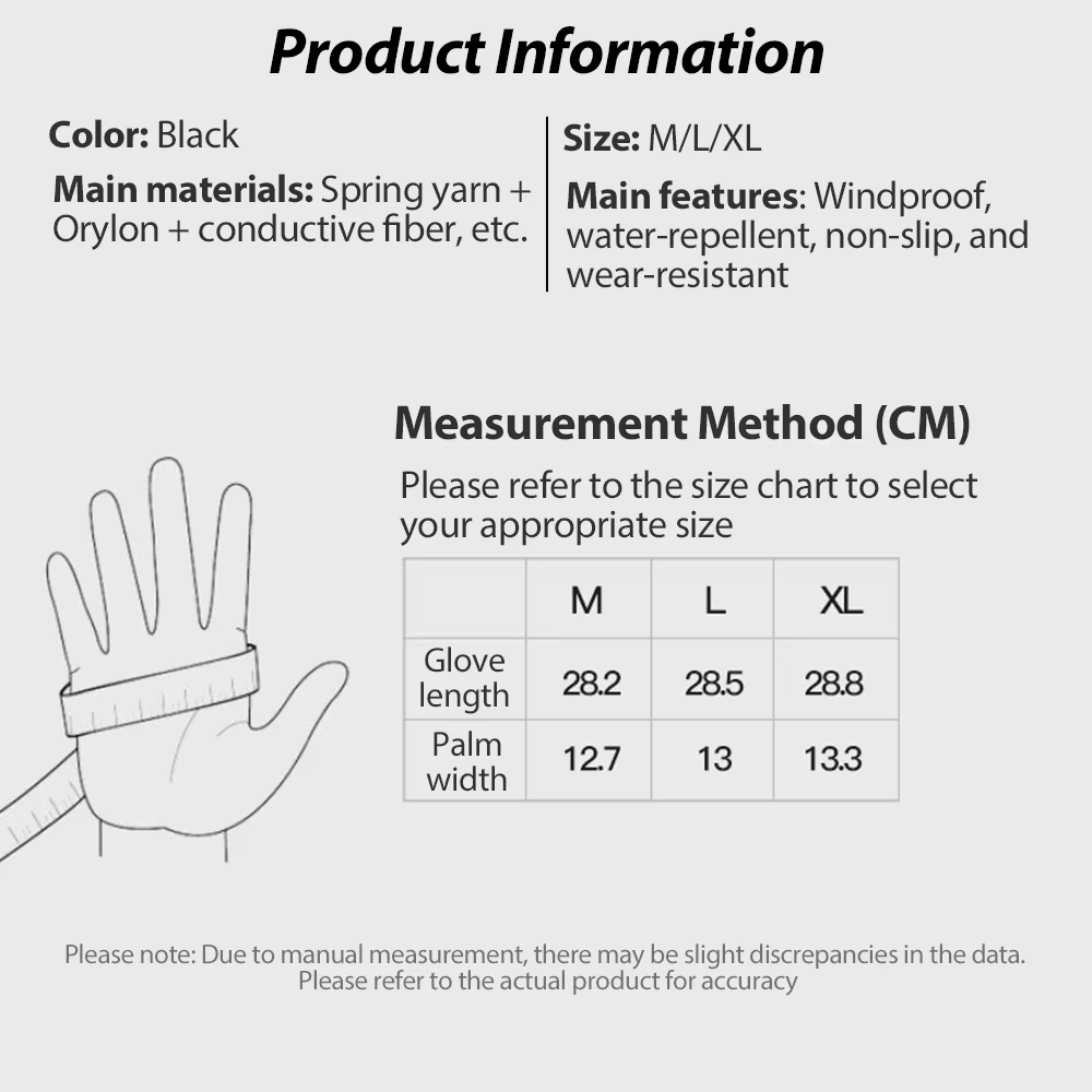 Gants de cyclisme imperméables pour hommes