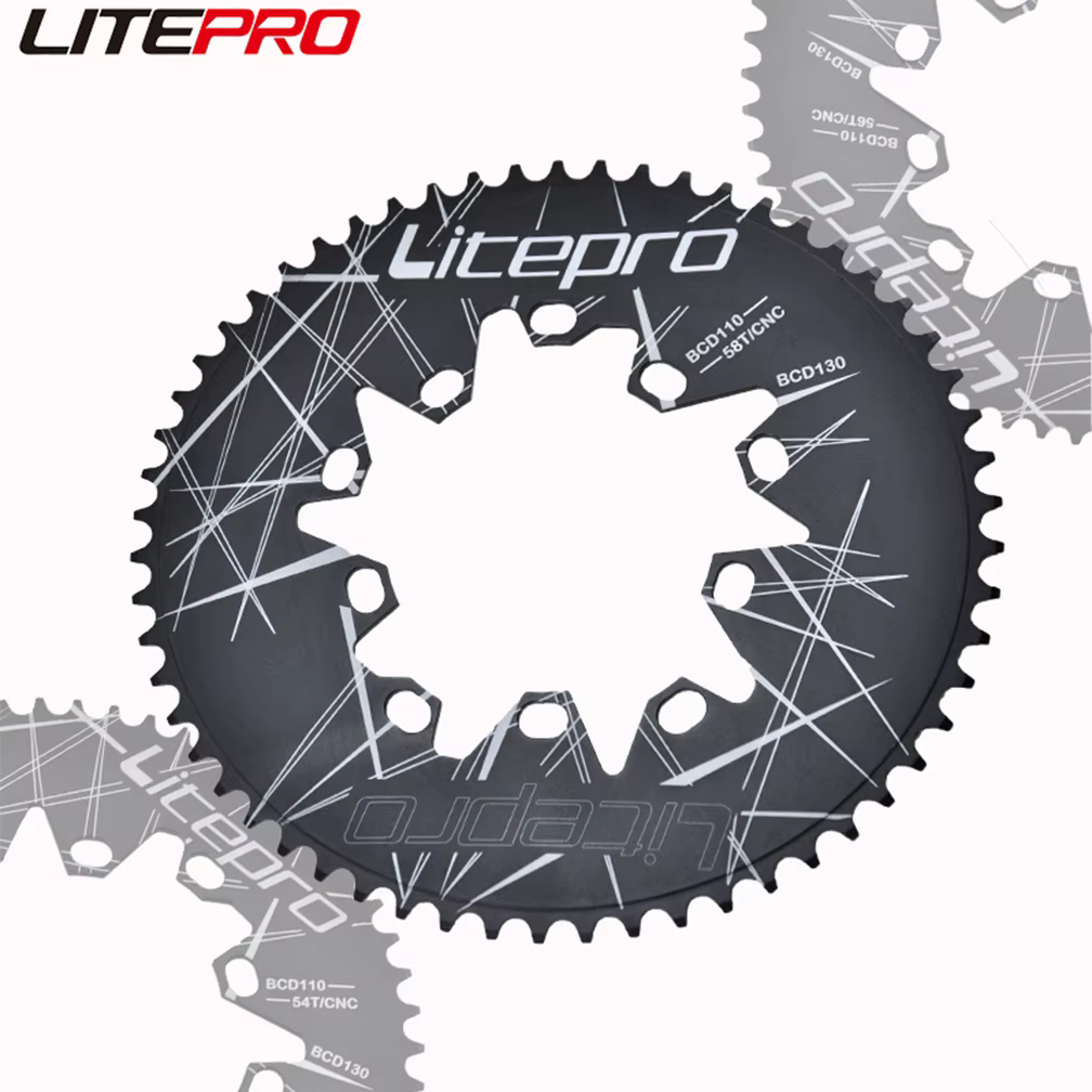 Liteproelite ovale Double BCD 110/130MM plateau vélo pliant 54/56/58T pédalier Doval Driveline