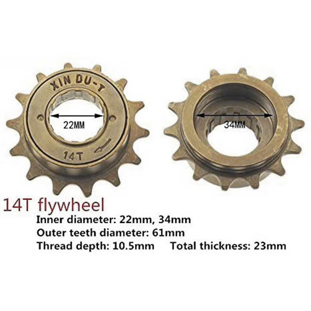 Pièces de vélo : Roue libre de vélo à vitesse unique 34MM 12T/14T/16T