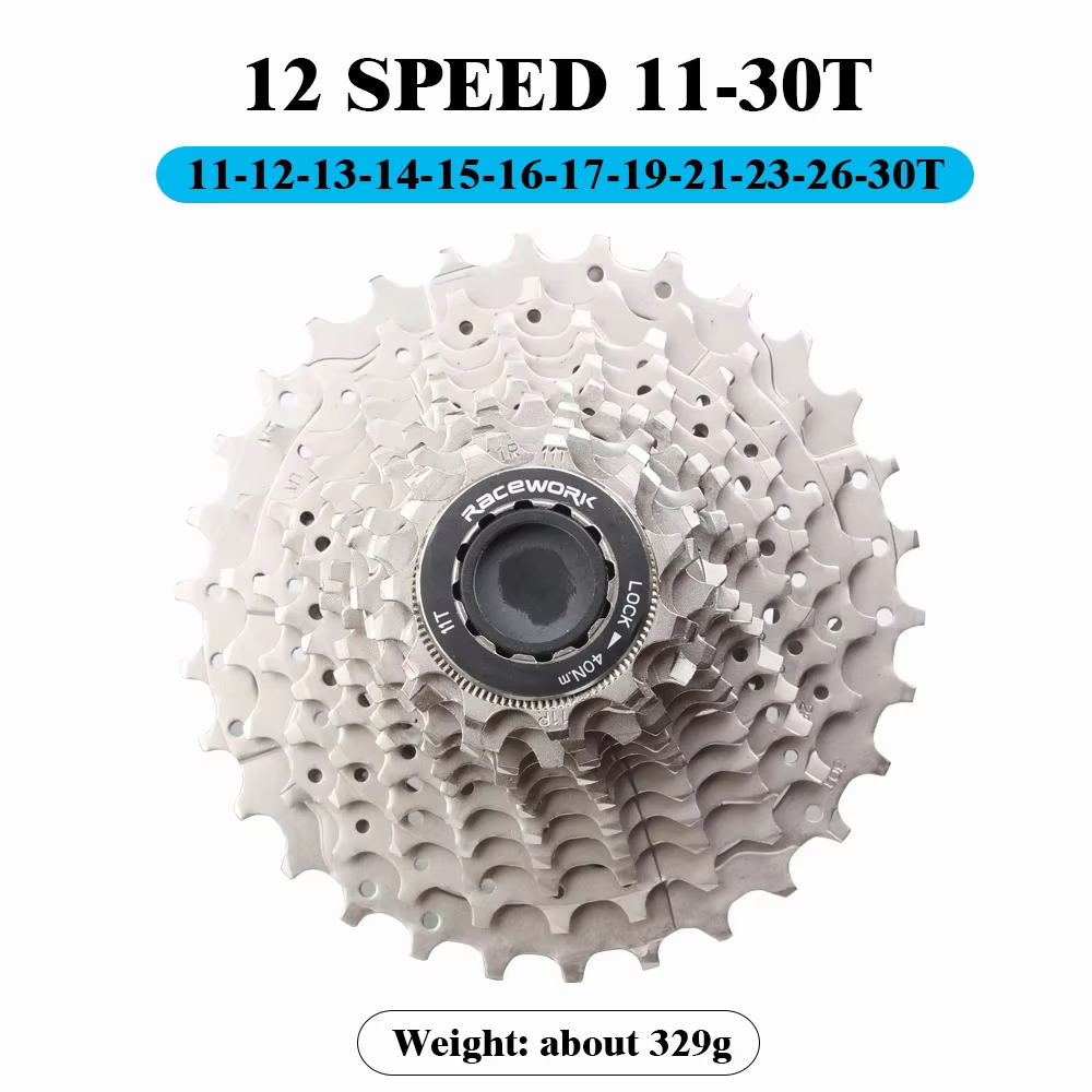 Cassette de vélo de route RACEWORK 11/12 vitesses 11-28T 11-32T 11-34T K7 Roue libre