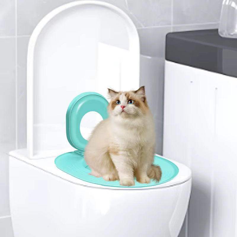 Kit d'entraînement aux toilettes pour chat, siège rinal réutilisable, pot, bac à litière, siège d'entraînement pour animaux de compagnie, fournitures de nettoyage pour animaux de compagnie