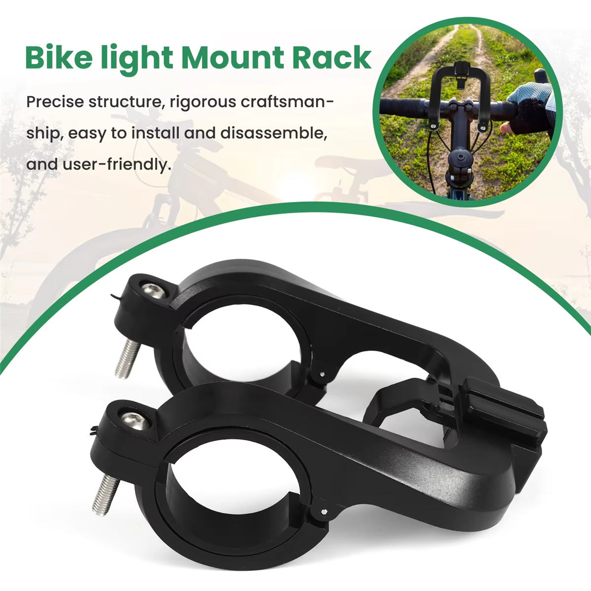 Support central pour éclairage de vélo