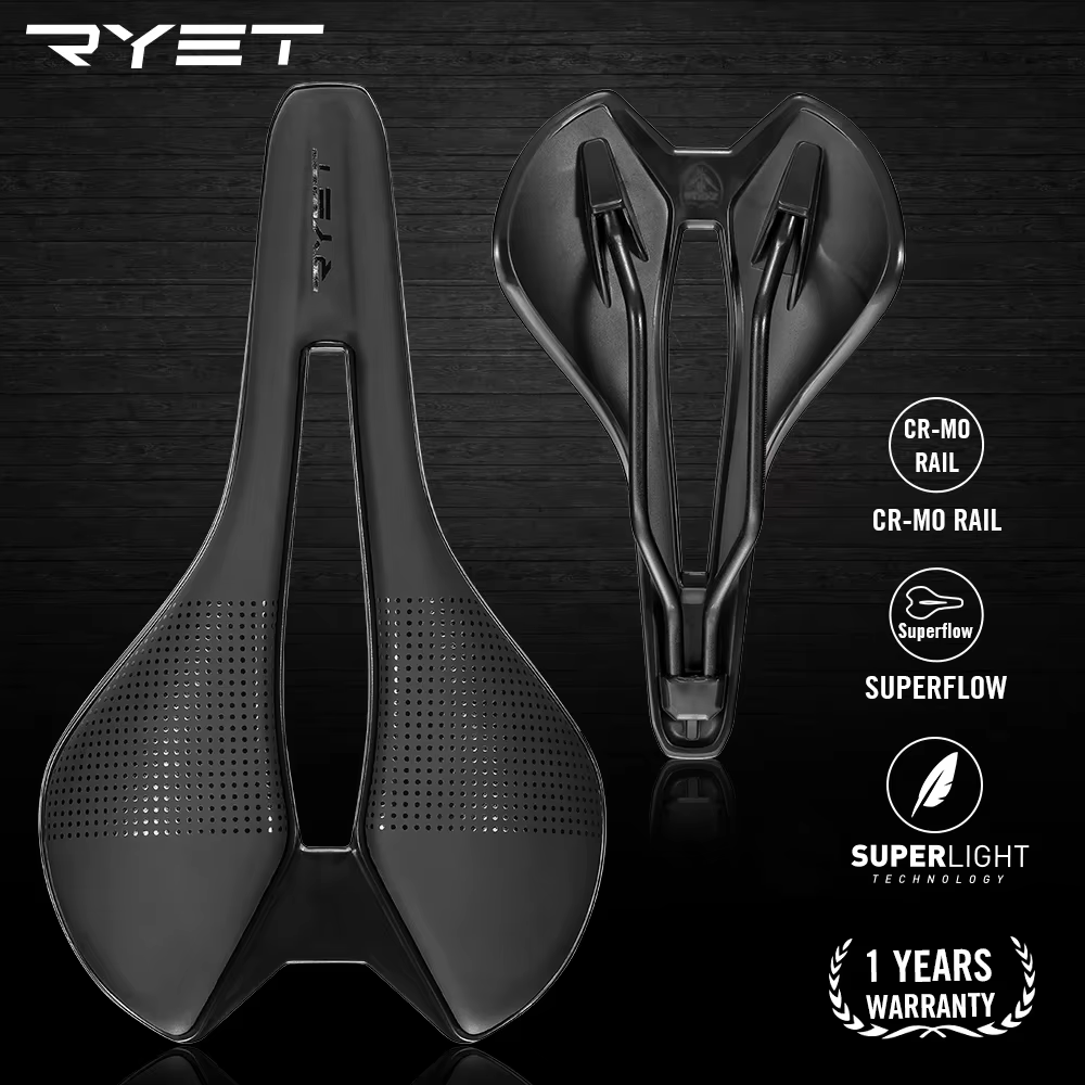 Selle de vélo RYET ultralégère en cuir pour route et VTT