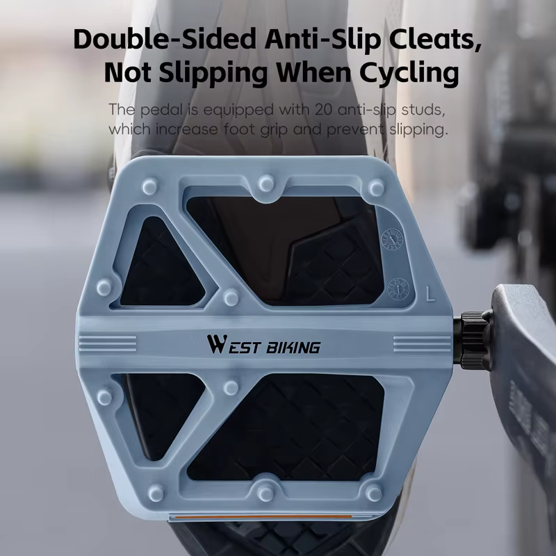 Pédales de vélo WEST BIKING en nylon réfléchissantes légères