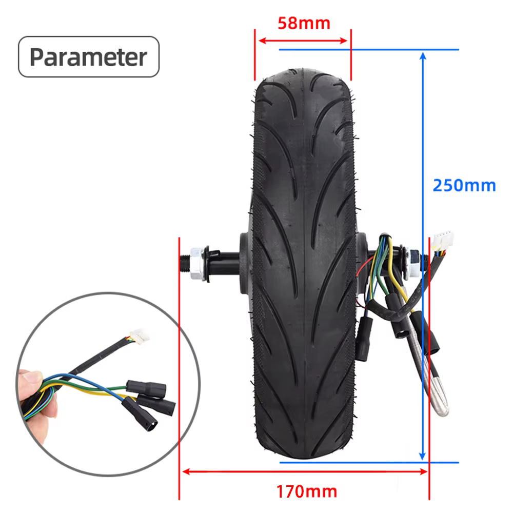 60/70-6.5 moteur Scooter électrique 36V 500W roue