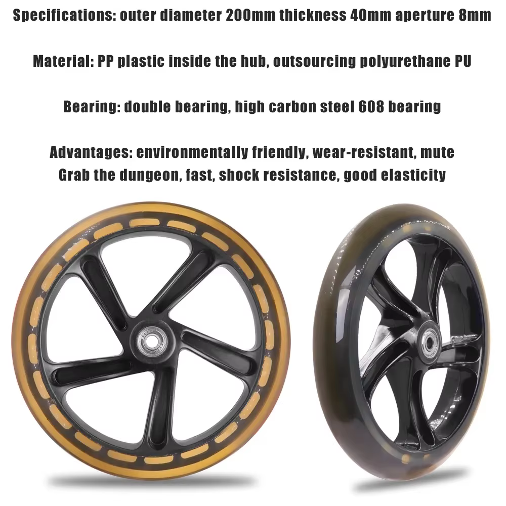 Roues de trottinette pour adultes de 200mm