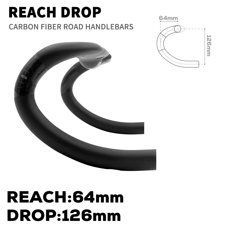 Guidon de vélo de route en carbone 260g Aero Comfort