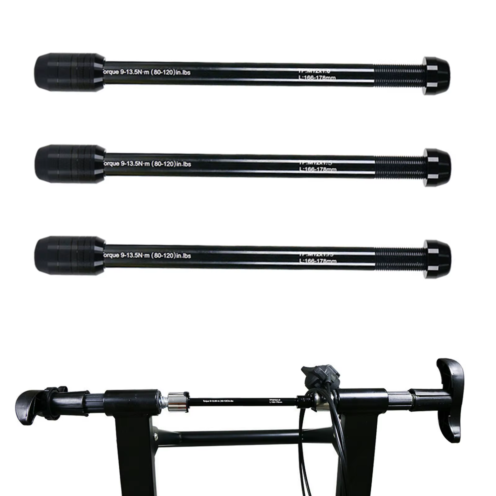 Axe traversant pour vélo d'entraînement 12x142-148mm en alliage d'aluminium usiné CNC pour cyclisme en salle P1.0 P1.5 P1.75