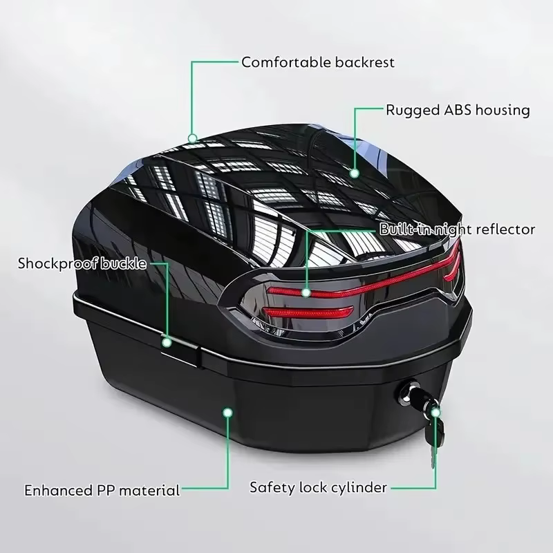 Boîte arrière pour scooter extra large 48L/58L avec dossier