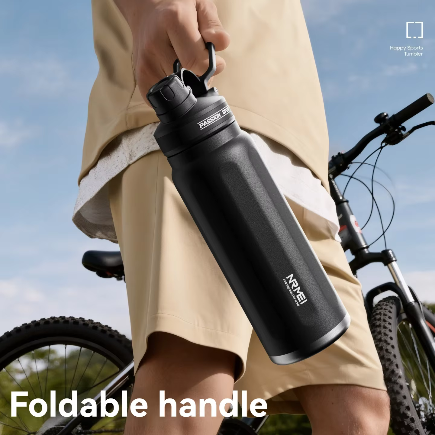 Bouteille d'eau isotherme en acier inoxydable pour vélo