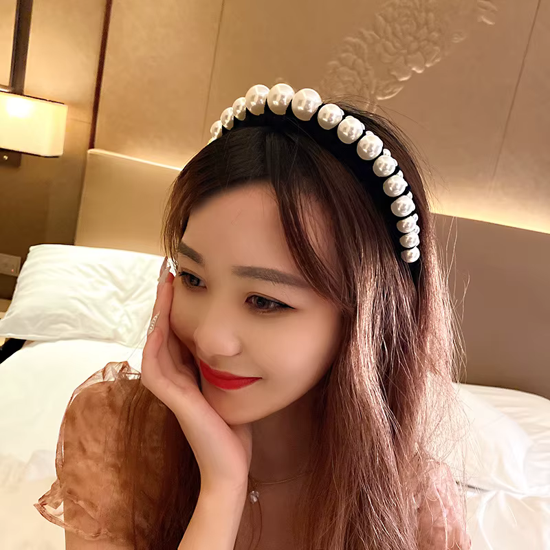 Cerceau de cheveux en flanelle de perles, Design de mode européen et américain, nouveaux accessoires de cheveux, coiffure de personnalité en perles, bandeau pour femmes