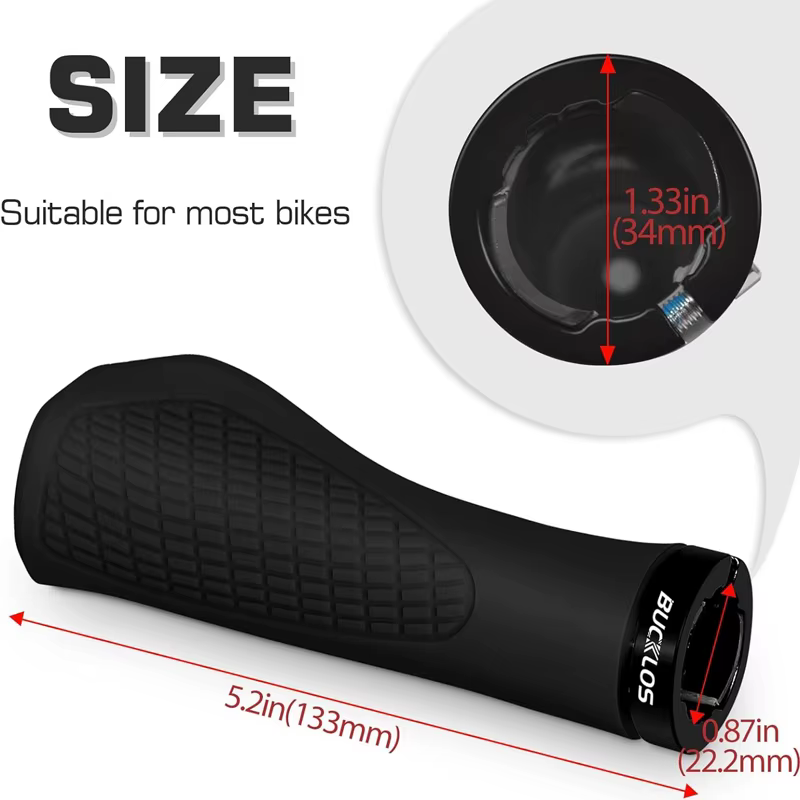 BUCKLOS poignées de guidon de vélo de montagne ergonomiques confortables