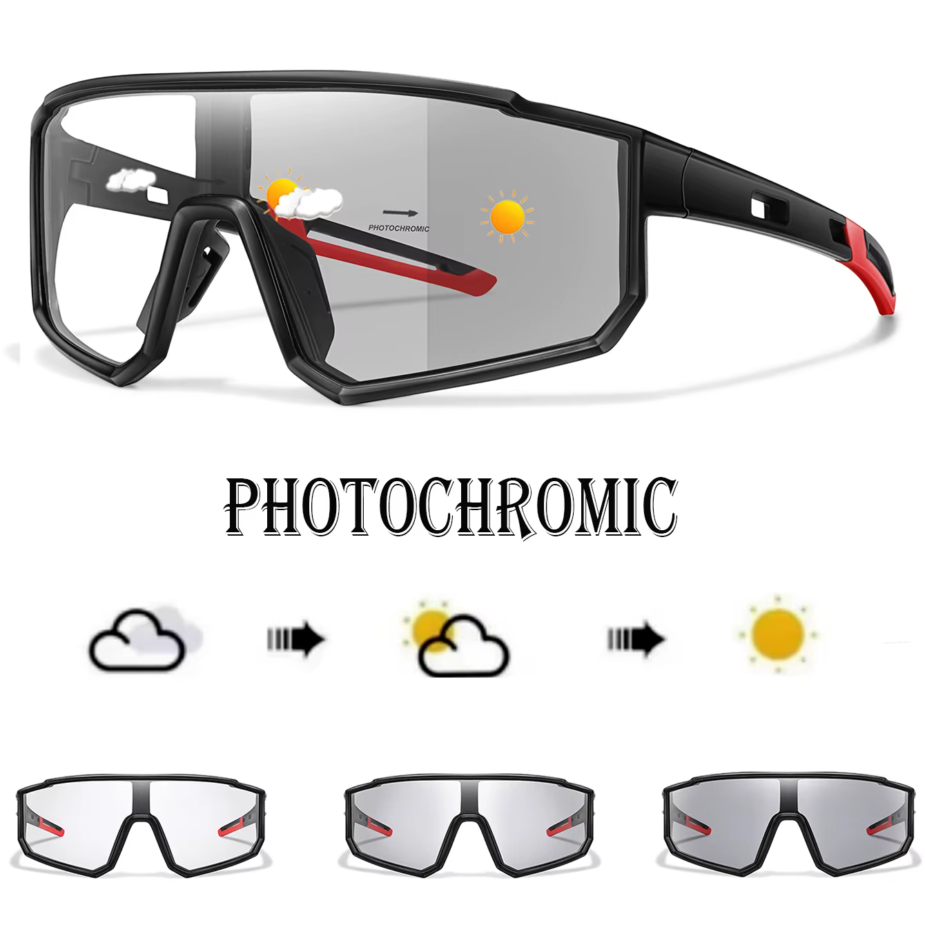 Marque de mode hommes femmes vélo lunettes photochromiques vtt
