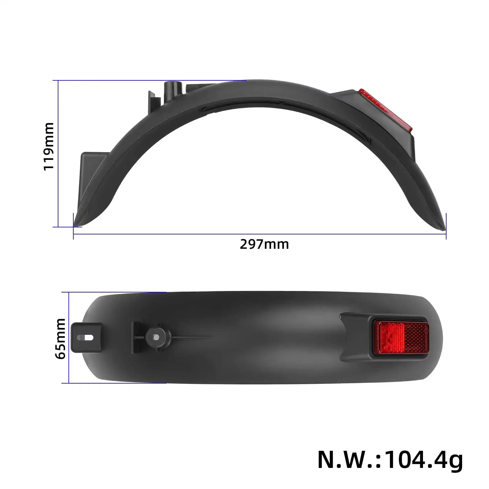 Garde-boue arrière d'origine avec réflecteur pour trottinette électrique Xiaomi 4Lite (2ème génération) - Pièces de