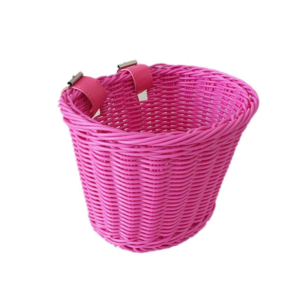Nouveau panier de vélo en rotin et osier pour enfants avec ceinture