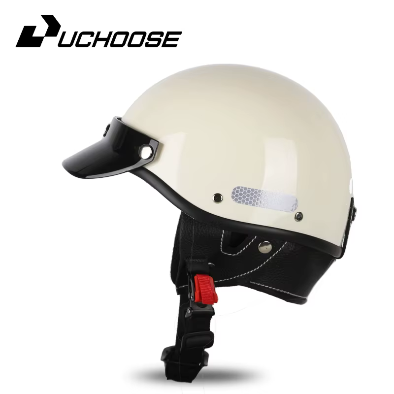 Casque de moto vintage Demi-casque Cruiser pour hommes
