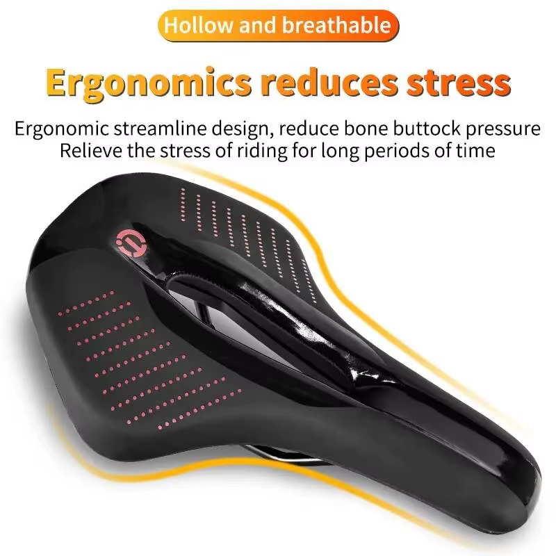 ESLNF Selle de vélo ultralégère en cuir confortable