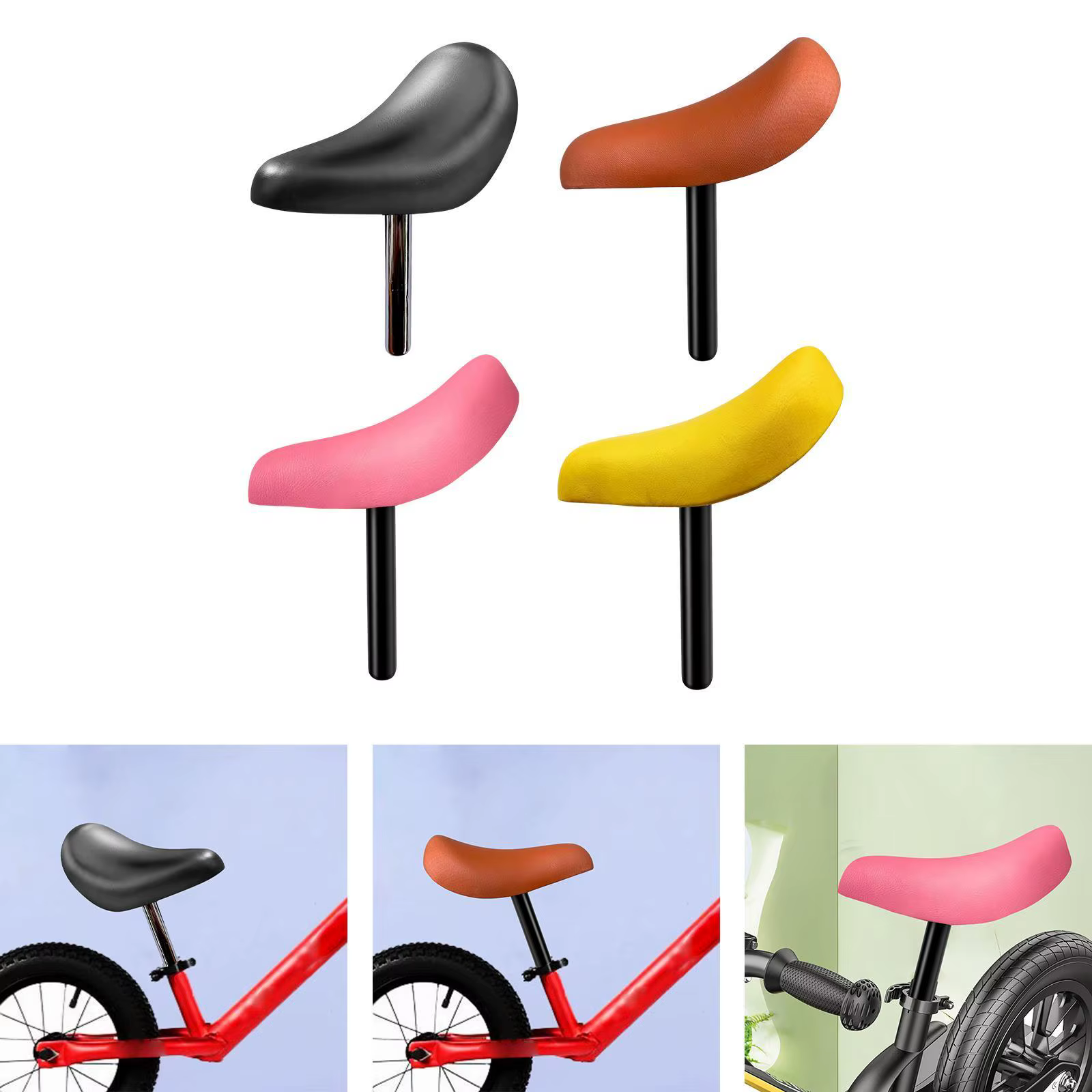 Selle de vélo d'équilibre avec tube pour enfants