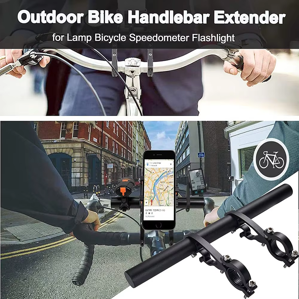 Extension de guidon de vélo en alliage d'aluminium, 20CM, support de feu avant de vélo de montagne, lampe, accessoires de lampe de poche