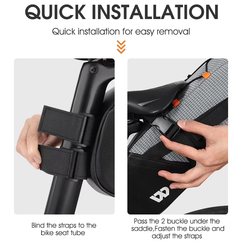 WEST BIKING – sac de selle de vélo pliable sous le siège, 10l, 100% étanche, pour outils, sacoche arrière pour vtt, cyclisme sur route