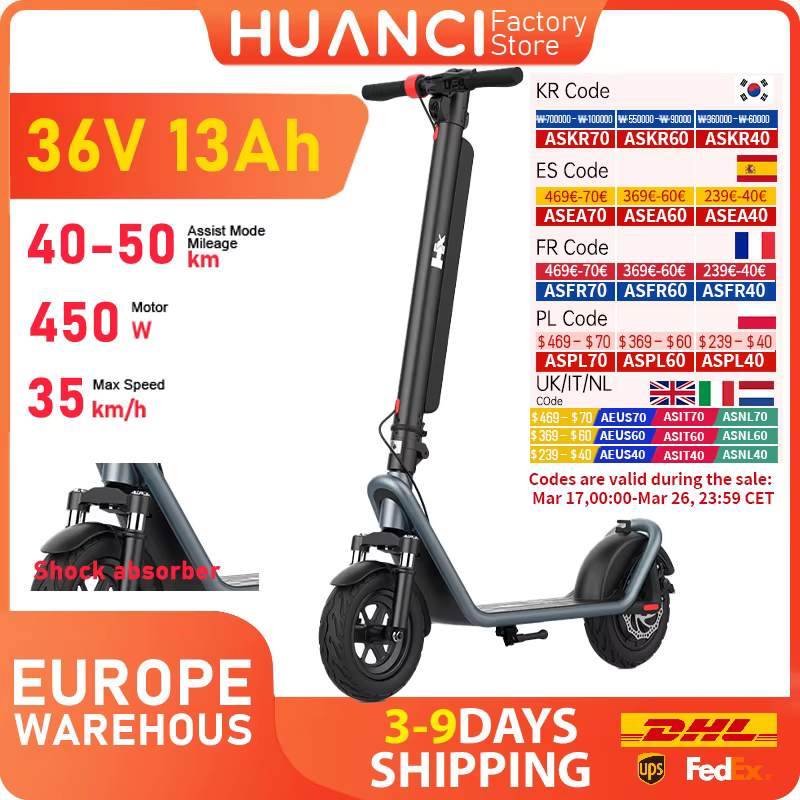 HUANCI X11 Scooter électrique 13AH 450W pliable e