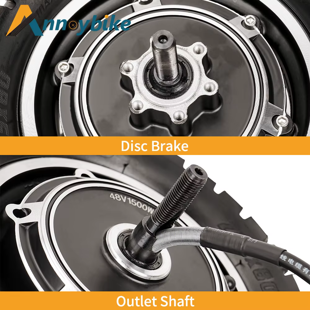 Moteur double entraînement pour trottinette électrique, 10 pouces, 48V 1000W 1200W 1500W, moteur de vélo électrique, vitesse 50KM/H, roue de trottinette pliable