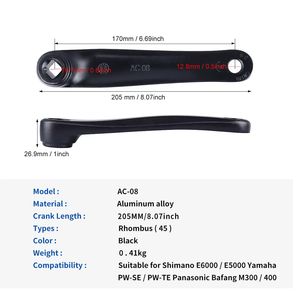 Bras de manivelle pour vélo électrique BBS BBSHD
