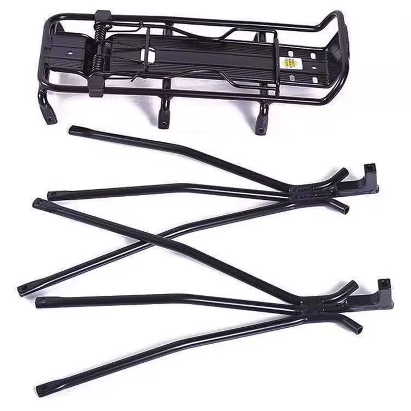 Porte-bagages arrière de vélo en aluminium noir