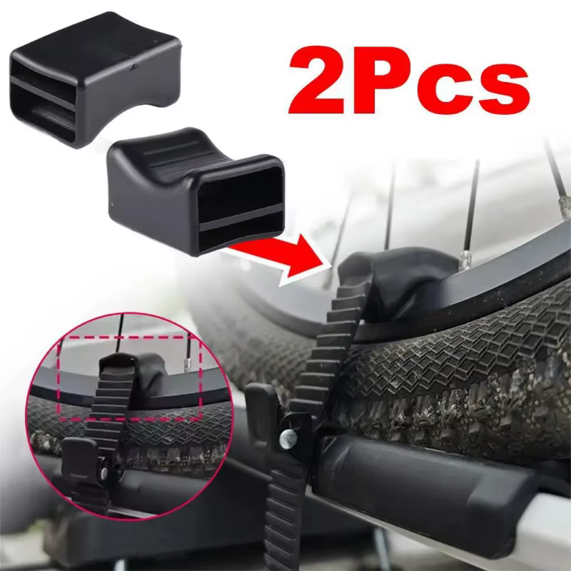 Sangles d'adaptation pour porte-vélos de toit avec coussin de protection pour cadre de vélo et anneau en acier