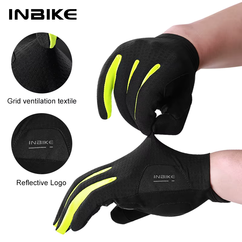 INBIKE vtt gants de cyclisme hommes doigt complet Gel rembourré écran tactile respirant antichoc