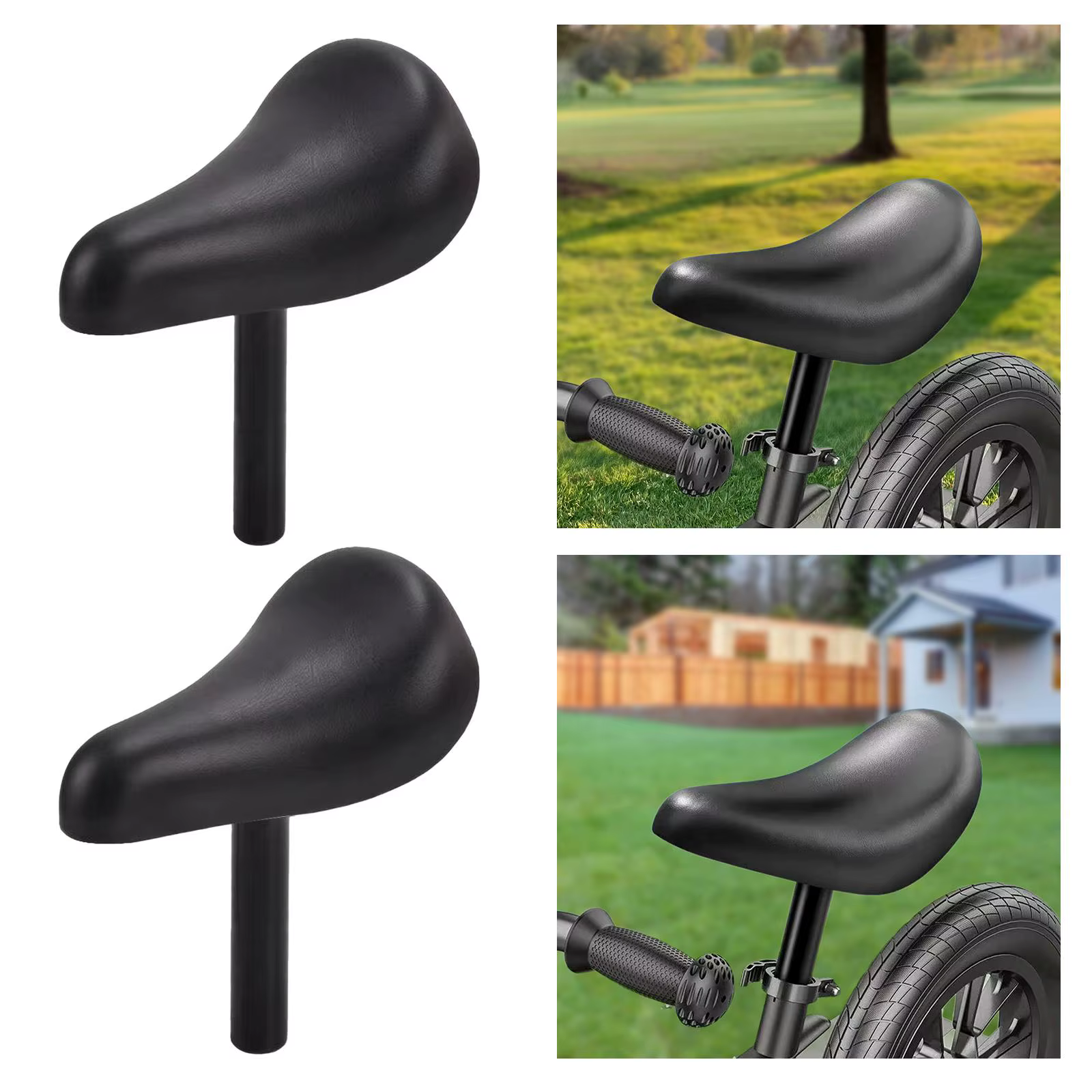 Siège de vélo pour enfants antidérapant avec barre de tige de selle