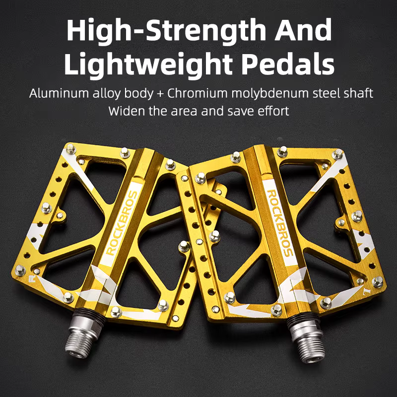 Pédales de vélo de montagne ROCKBROS, pédales de vélo ultralégères en alliage d'aluminium, pédales de vélo MTB, pédales de vélo plates BMX