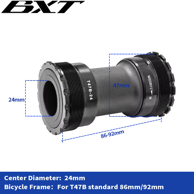 Boîtier de pédalier BXT T47A 68/73mm pour Shimano 24mm SRAM DUB 29mm Manivelle